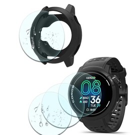 ISRcnst Protective Kit Compatible for Coros Pace Pro - HD Tempered Glass Screen Protector (4+1 Pack, Bubble-Free) + Silicone Soft Frame Case