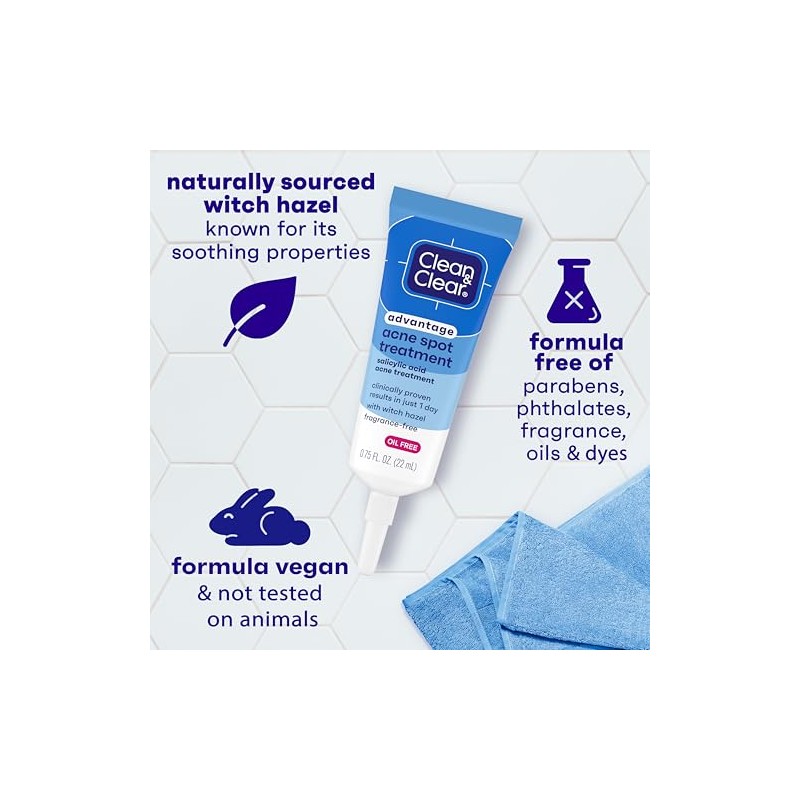 Clean & Clear Advantage Acne Spot Treatment, Unisex, 0.75 oz