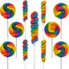 Rainbow Twists and Swirls Lollipop Mix, Mixed Fruit Flavor, Individually Wrapped, 2" and 3" Inch Suckers (24-Pack)