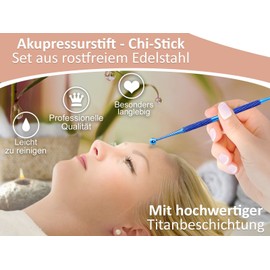 Acupressure Pens Combo Set Acupuncture Pen Diameter 2/5 mm and 3/7 mm 2-Piece Spot Finder Meridian Pen Titanium Stainless Steel Ball Acupressure Pens Acupuncture Rod Chi Stick Trigger Point Massage