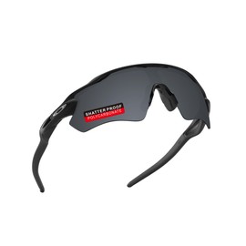 iLikeo PRO+ Polycarbonate Polarized Replacement Lenses & Rubber Kits for Oakley Radar EV Path OO9208 Sunglasses - Pitch Black