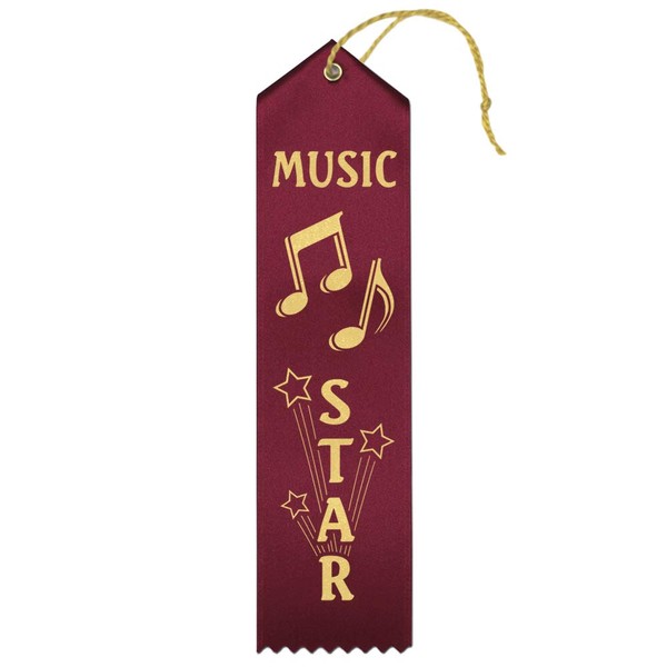 Music Star Ribbons - 25 Count Pack - Maroon with