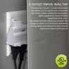 GoGreen Power (GG-03420T) 3 Outlet Swivel Wall Tap, Electrical Wall