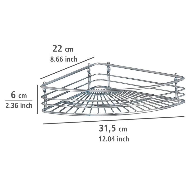 WENKO Milano Corner Shelf Solid with Screws and Wall Plugs