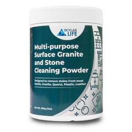 Skylarlife Multi-purpose Surface Stone Cleaning Powder (200g) to remove rust stain, yellowing, oil stains, from most marble, granite, quartz, concrete, countertop and other non-porous surface, remove adhesive spots and stains from boat and plastic and leather