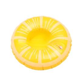 NASSIA Mini Swim Ring Drink Holder, Cute, Floating Type, Pool, Sea Bathing, Summer Goods, Stylish (Lemon)
