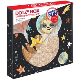 DIAMOND DOTZ Sloth Universe Dotz Box Animal Diamond Painting Kits for Adults - Diamond Art Kits a Relaxing Creative Craft Kit with Dotz Gems 8.7x8.7