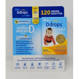 Baby Ddrops, 400 IU Per Drop - 120 Drops, Allergen Free Daily Liquid Vitamin D for Infants - 3.30mL