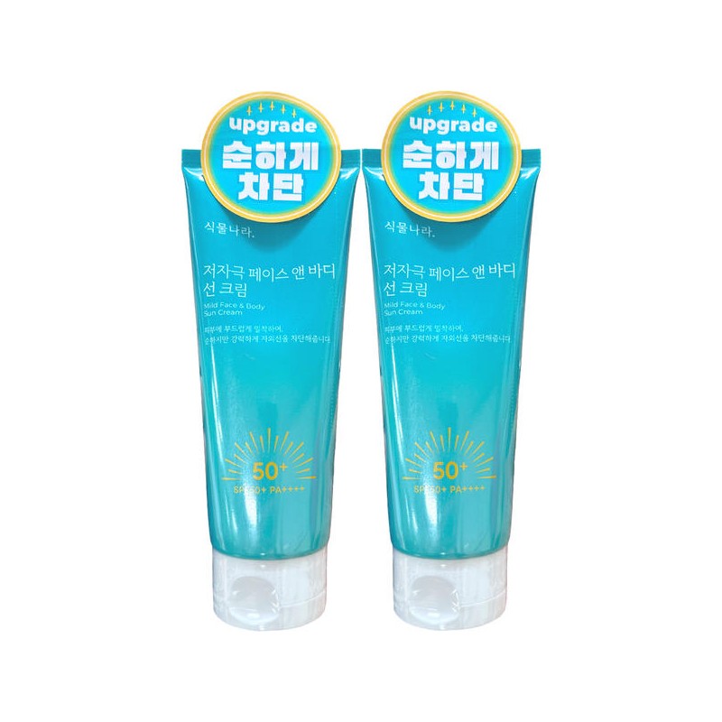 Plant Nation 식물나라 저자극 페이스앤 바디 선크림150ml x2개 무기자차 멀티