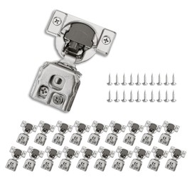 Redunest 1-1/4 Inch Overlay Soft Close Cabinet Hinges, 20 Pack Slow Soft Close Hinges for Kitchen Cabinets Satin Nickel Hidden Self Closing Kitchen Cabinet Hinges for Cupboard