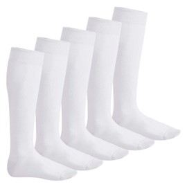 Footstar Everyday! Unisex Knee Socks – 5 Pairs Cotton Socks for Men and Women - 39-42