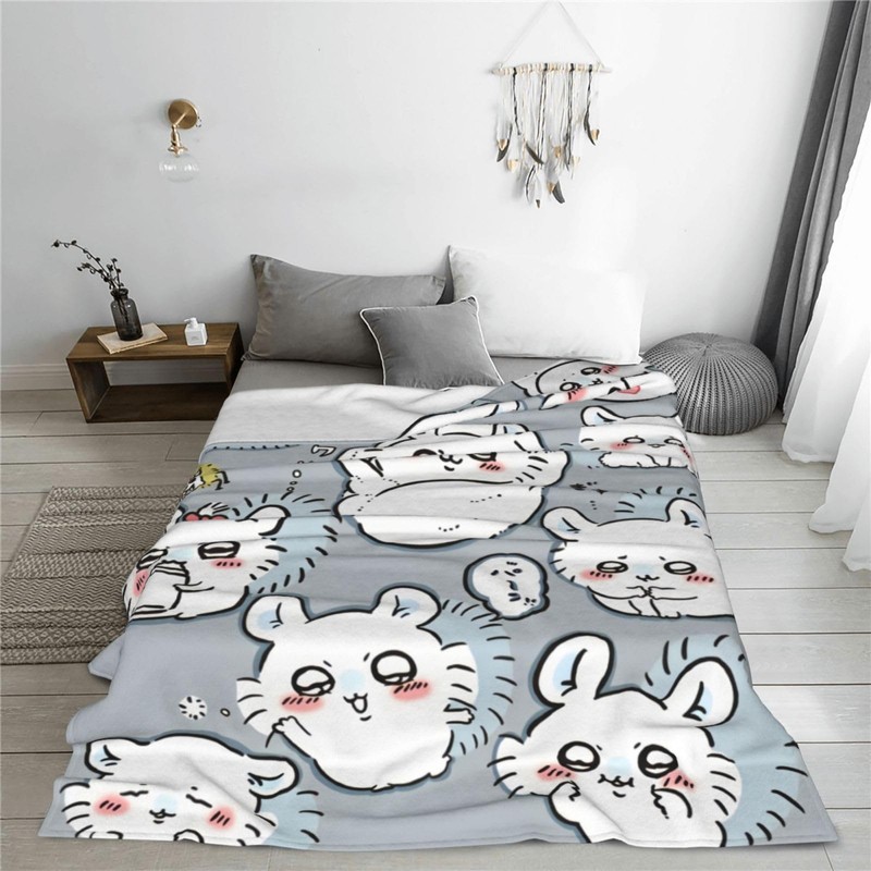 Chiikawa Blanket, Flannel Soft Fluffy Blanket, Single, Dust Mite Resistant,