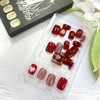 Wine Red Valentine's Press on Nails Short Square Glitter Powder