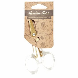 Hemling Gold Embroidery Scissors: Acrylic Handle: 12.5cm/5in: Brushed Gold