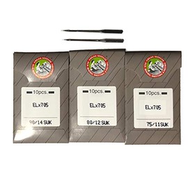 30pcs organ serger needle elx705 705 2022 chain stitch flat shank (Mix size (11SUK, 12SUK, 14SUK))