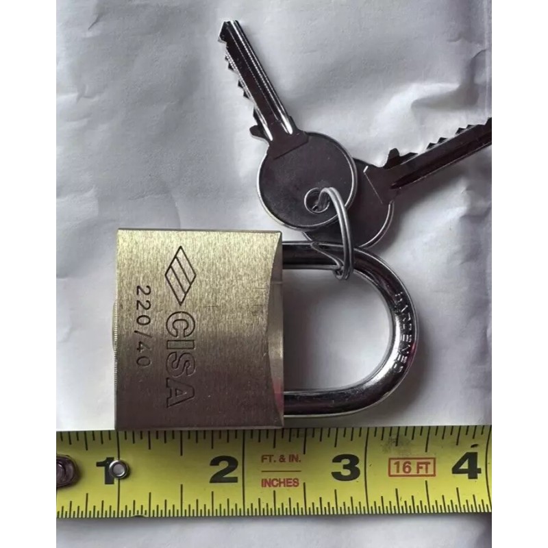 Cisa 22010-40-0 PadLock Brass Lock Made in Italy