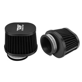 2 Piezas Filtro de Aire de Moto Universal de 55 mm, Filtro de Reemplazo de Alto Rendimiento para Motor, Filtro de Aire para Carburador, Adecuado para Pit Bike, Scooter, Ciclomotor, ATV (Negro)