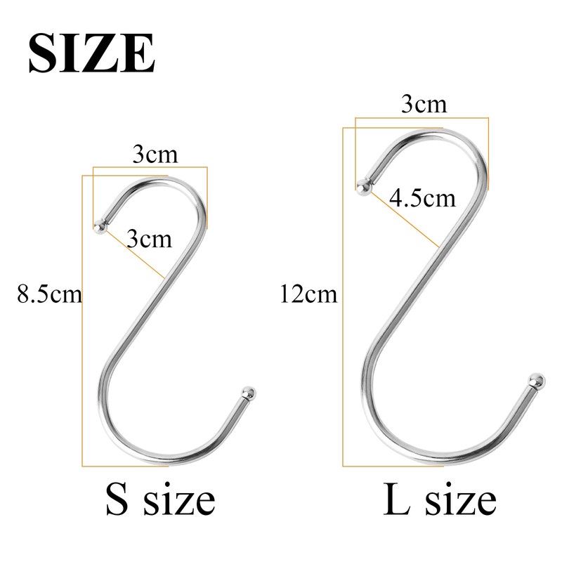 PHINGEER 5 Pack Heavy Duty S Hooks, 12cm S Shaped