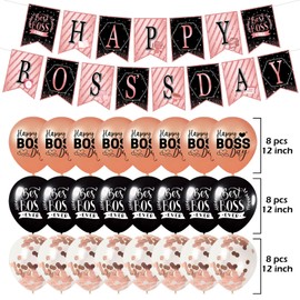 Boss's Day Decorations Happy Boss's Day Banner Best Boss Ever Latex Balloons for Boss's Day Party Supplies