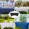 OutdoorLines Fitted Tablecloth Black Table Clothes for 4 Foot Rectangle