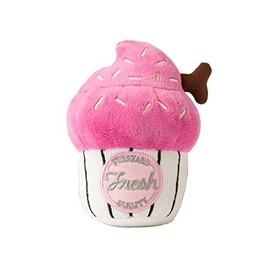 Fuzzyard Pink Cupcake Dog Toy Small Plush with Squeaker Non Toxic Washable
