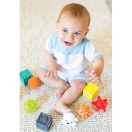 INFANTINO Baby's 1st Playset - Textured Balls, Blocks, Buddies and Vehicle Toy Set for Sensory Exploration and Engagement, Ages 0 Months and up, 11 Count