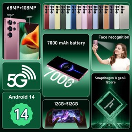 I25 Ultra: 6.99" FHD+ Android 14 Smartphone | 12GB+512GB | 108MP+68MP Camera | 7000mAh Battery | Built-in Stylus Pen | Blazing Fast Performance (Rose)