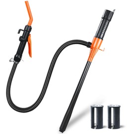 Portable Power Battery Pump, Fuel Transfer Pump Battery Operated Electric Siphon Pump for Gas, Fuel, Diesel, Water Transfer 2.2 GPM, Flow Control Nozzle, Quick Control Flow and Stop, Extra Long Hose