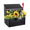 Wall Mount Mailbox with Flower Planter - Black Large Capacity