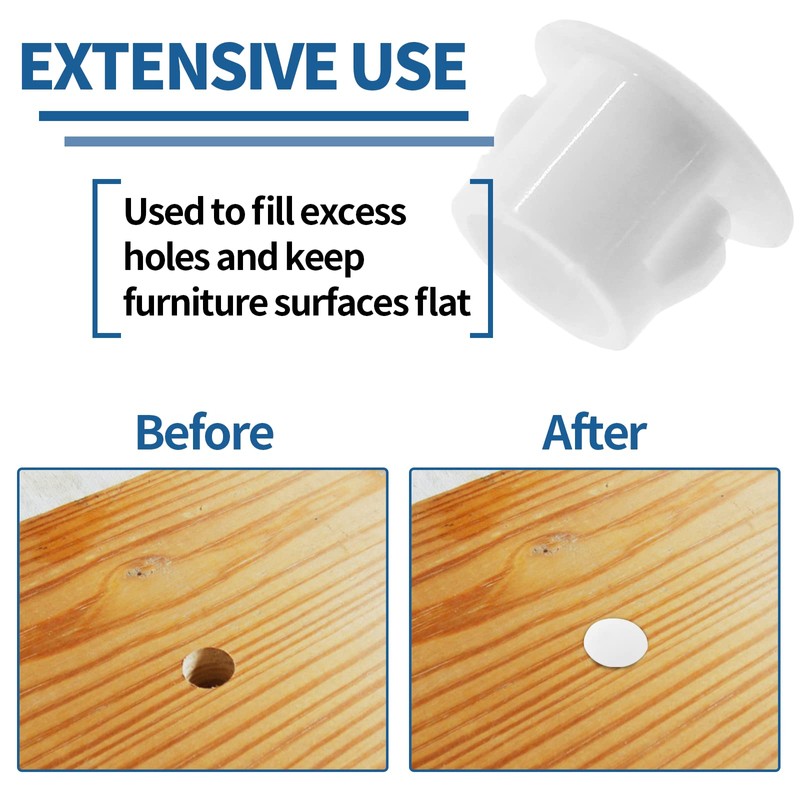 Bivethoi 50 PCS Plastic Hole Plugs 6mm / 1/4 Inch