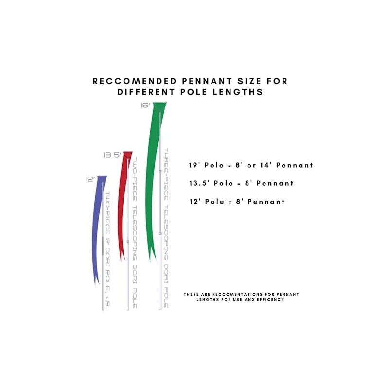 Dori Pennant Flag (White & Irish Green, 14 Foot)