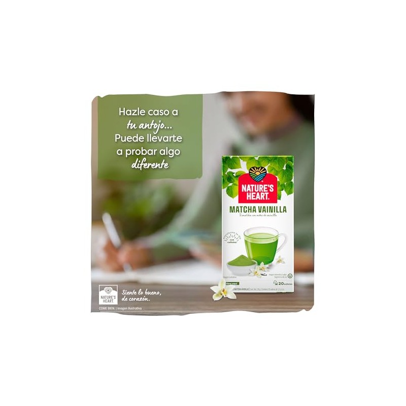 Nature's Heart 7502252484421 Te Matcha Vanilla, Matcha, vainilla, 30 gramos