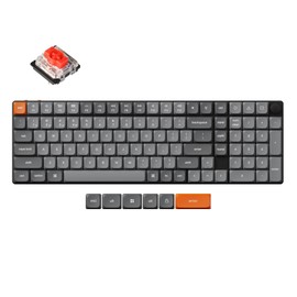 Keychron K17 Max 96% Layout Ultra-Slim Wireless Custom Mechanical Keyboard, QMK/VIA Programmable Bluetooth/2.4 GHz/Wired with NKRO White Backlit, Low Profile Gateron Red Switch for Mac Win Linux