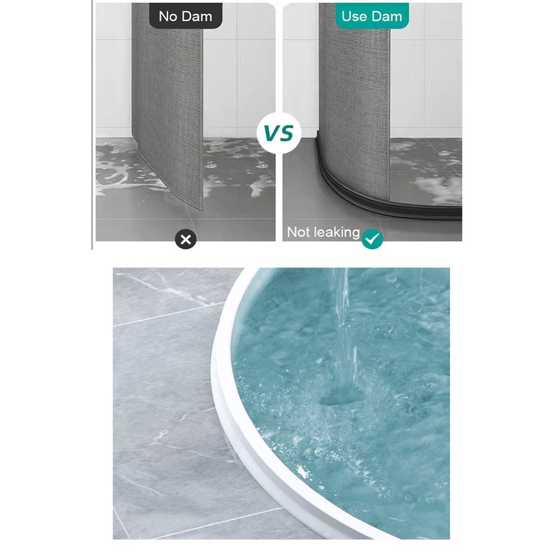 3.5" High Collapsible Shower Threshold Water Dam 98"Shower Water Splash