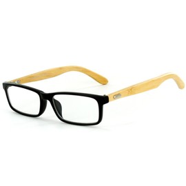 Aloha Eyewear Unisex"Zen Temple" Eco-Chic Retro Square Reading Glasses (Black +2.00)