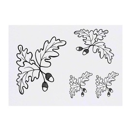 4 x 'Acorns & Leaves' Temporary Tattoos - Water Resistant, Skin-Safe, Non-Toxic Transfers, Mixed Sizes (TO00040499)