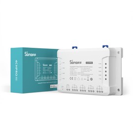 SONOFF 4CHPROR3 4-Gang Wi-Fi Smart Switch, Selbsthemmung,Verriegelung Und Inching-Modus,433MHz RF Remote Control,Ferngesteuertes Garagentor Und Rollläden, Funktioniert Mit Alexa, Google Home, IFTTT