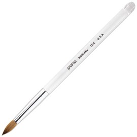 Professional 100% Kolinsky Hair Bristles Oval Style Acrylic Nail Brush with Clear Handle for Acrylic Manicure Powder (Size 10)