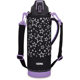 Thermos FHT-1502F BKPL Vacuum Insulated Sports Bottle, 0.5 gal (1.5 L), Black Purple, Cold Insulator Only