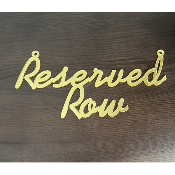 8pcs Hanging Mirrored Reserved Row Signs,Reserved Seating Signs with Rope