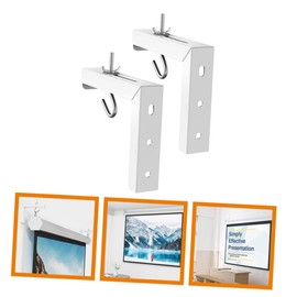 Operitacx 1set Adjustable Wall Mount Projector Screen Bracket Hooks Heavy Duty Hanging for Home Theater and Presentations Compatible Manual and Pull down Screens