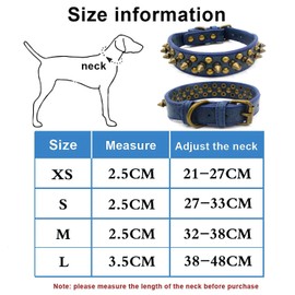 Bbmmayy Spiked Dog Collar, Mushrooms Rivet Studded Adjustable Pu Leather Pet Collars for Cats Puppy Dogs (S, Brown1)