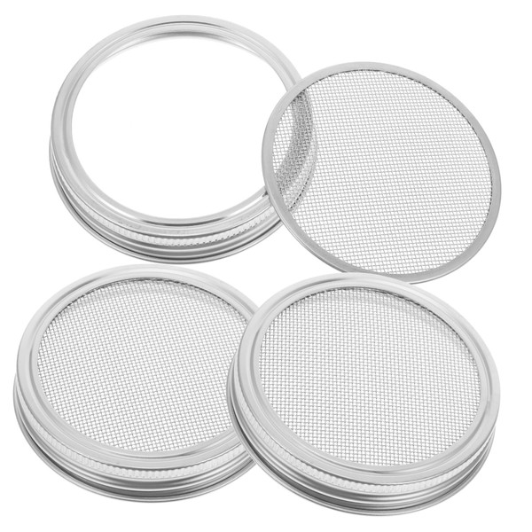 Operitacx Mason Jars Lids Sprouting Jar Kit Fine Mesh Screen