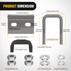 Nilight Nilight Trailer Hitch Tightener for 2 Inch Trailers Hitches Mount Anti Rattle Heavy Duty Steel with Rubber Cover Grey U Bolt Glossy Coating Plate Electrophoresis Anti-Rust Triple Protective