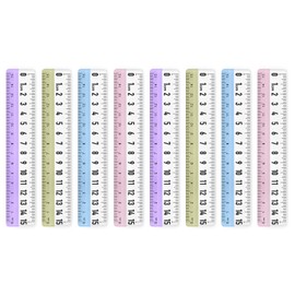 BAYTORY 8 Pcs Plastic Rulers 6 Inch, Small Acrylic Ruler, Measuring Drafting Tools, Bulk Rulers with Centimeters for School Home Office (Clear)