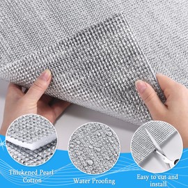 Water Heater Blanket Insulation - Wrap Foam Core Radiant Barrier Double Side Aluminum Foil Thermal Shield Insulation for Water Heater Tank, 9.8×1.3ft 5 MM Thickness Reflective Insulation Foam Roll