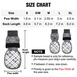 BEAUTYZOO Dog Socks to Prevent Licking for Hardwood Floors -Dog Boots Shoes for Small Medium Large Dogs -Double Side Grips Traction Control Anti Slip Socks for Puppy Doggie Senior Dog, Paw Protector