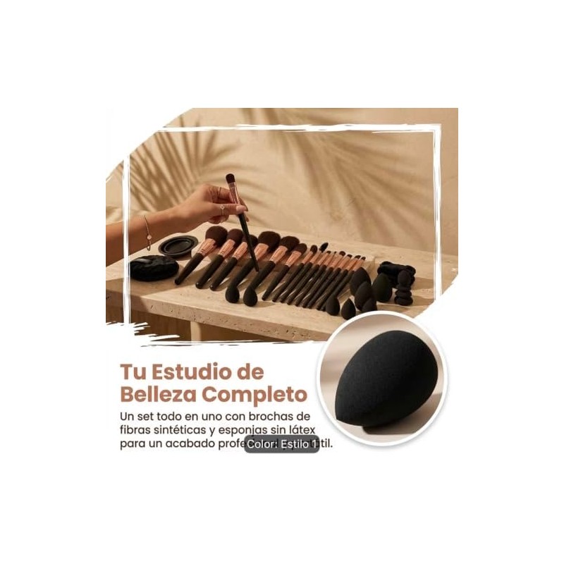 Set de brochas para maquillaje profesional con 51 piezas. 51PCS