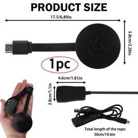 HDMI Wireless Display Dongle Adapter Streaming Stick Screen Dongle Projector TV Streaming Stick for Phone Android Windows Mac Airplay DLNA Plug and Play Streaming Device