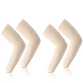 R2Depot Arm Sleeves for Women Men Youth, Cooling UV Protection, Anti-Slip Compression Tattoo Cover Up Sleeves - Yellow Yellow 2 Pairs